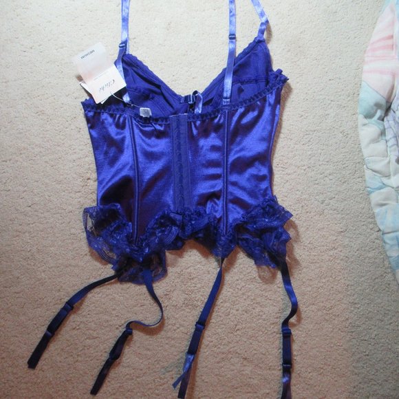 NWT Vintage wire  Bra top/ garter lace up detail M - Picture 7 of 17